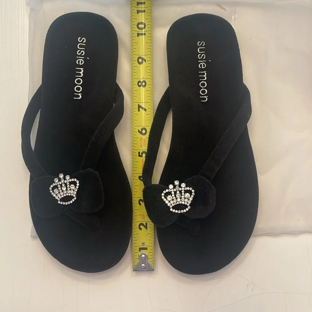 🖤 Susie Moon Velvet feel slip flops Never worn 🖤 - Picture 5 of 5